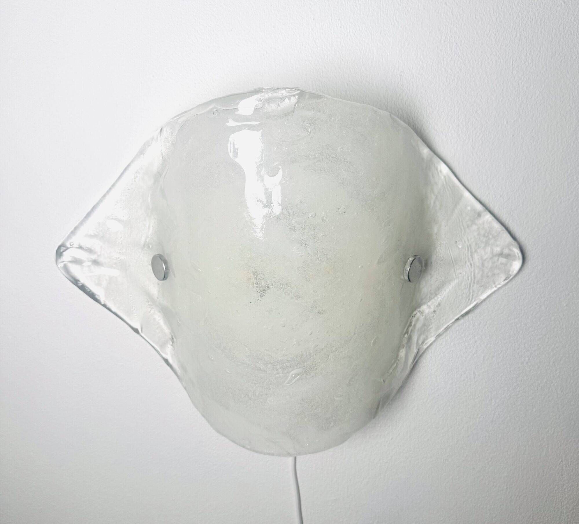 Model 4636/2 Ice Glass Wall Lamp By Carlo Nason For Franken Kg, Germany 1970S