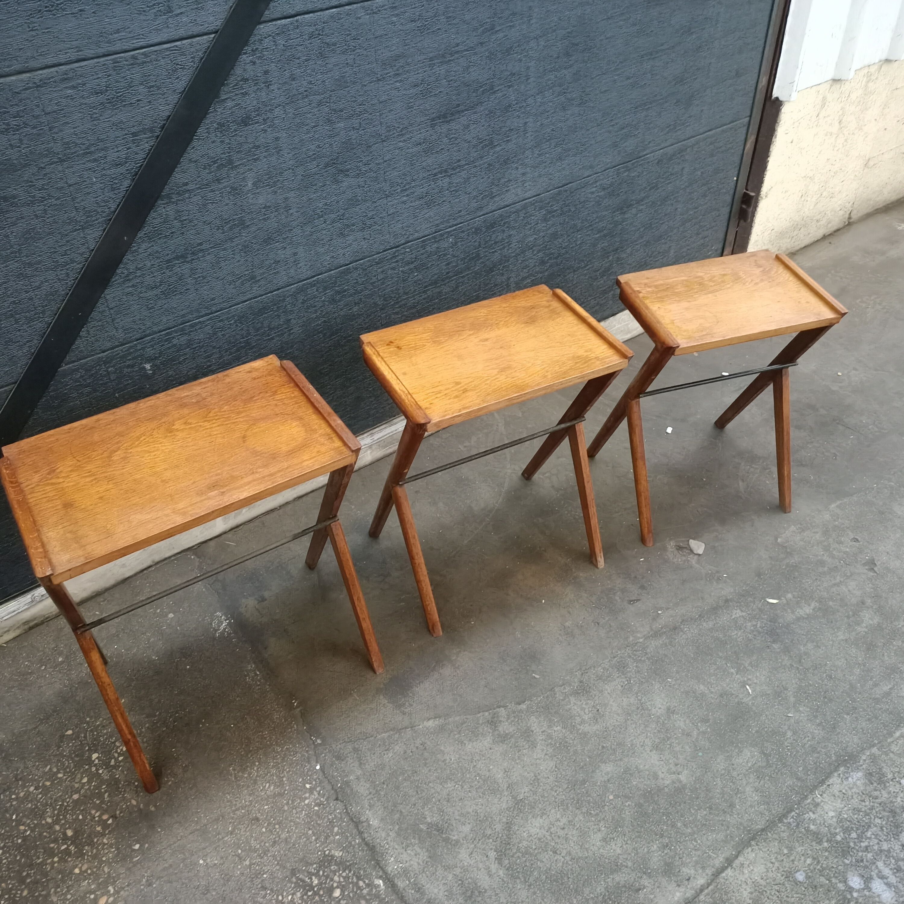 Tables Gigognes en Noyer by Bengt Ruda, Sweden, 1950s, Set of 3