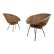 Vintage italian wicker lounge chairs, set of 2 - 1960