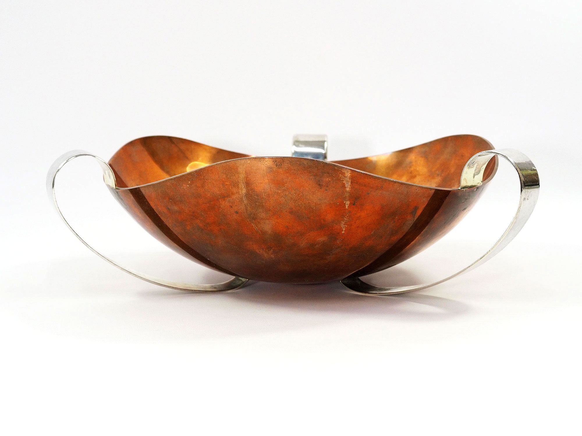 Mid-Century Copper & Silver Decorative Centerpiece