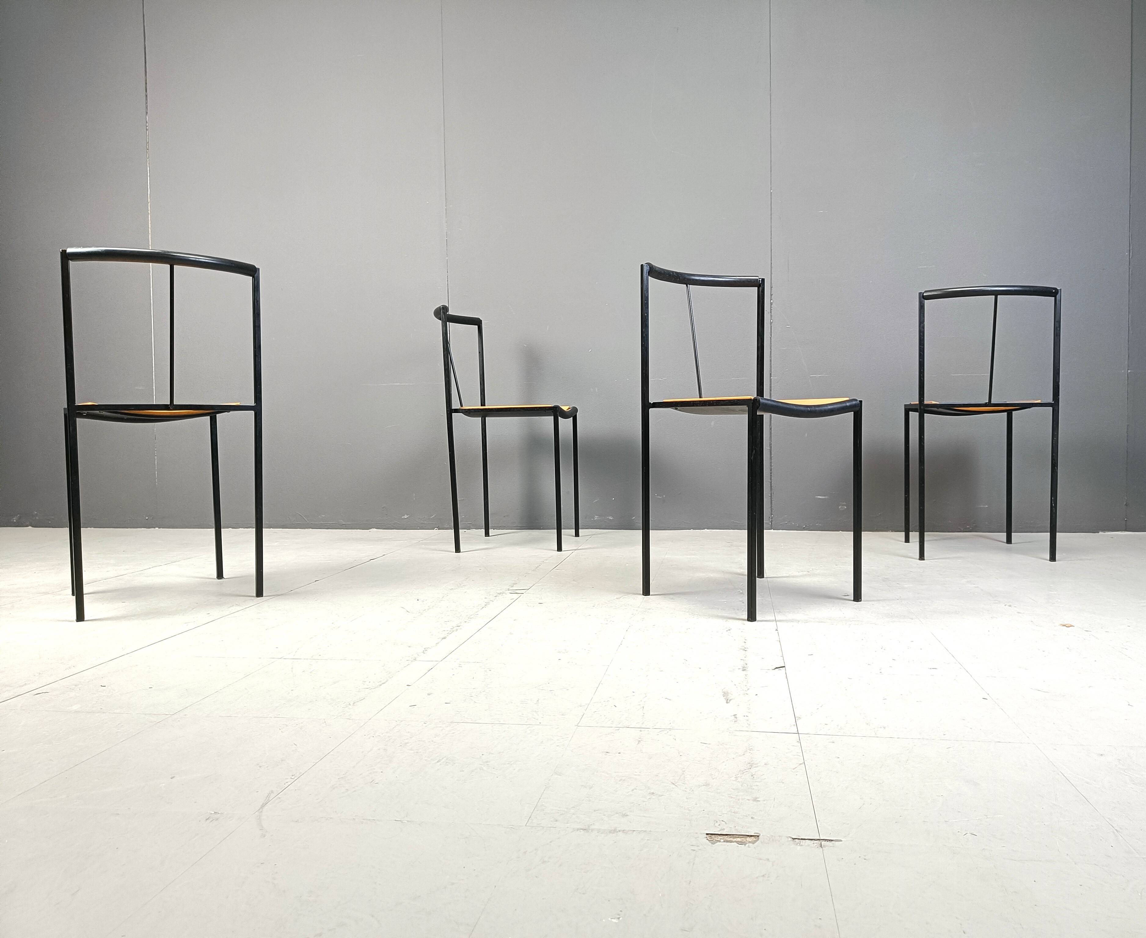 4 chairs by Zeus Noto Maurizio Peregalli Millepunte, 1985