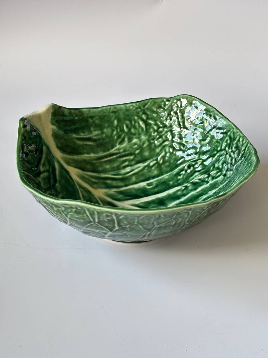 Cabbage leaf salad bowl with slip