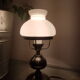 Small Art Deco opaline lamp, brass foot