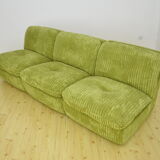 Mid-century green corduroy modular sofa , 1970s