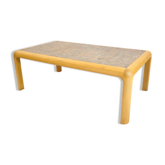 Table basse en pierre fossile, 1980, Heinz Lilienthal