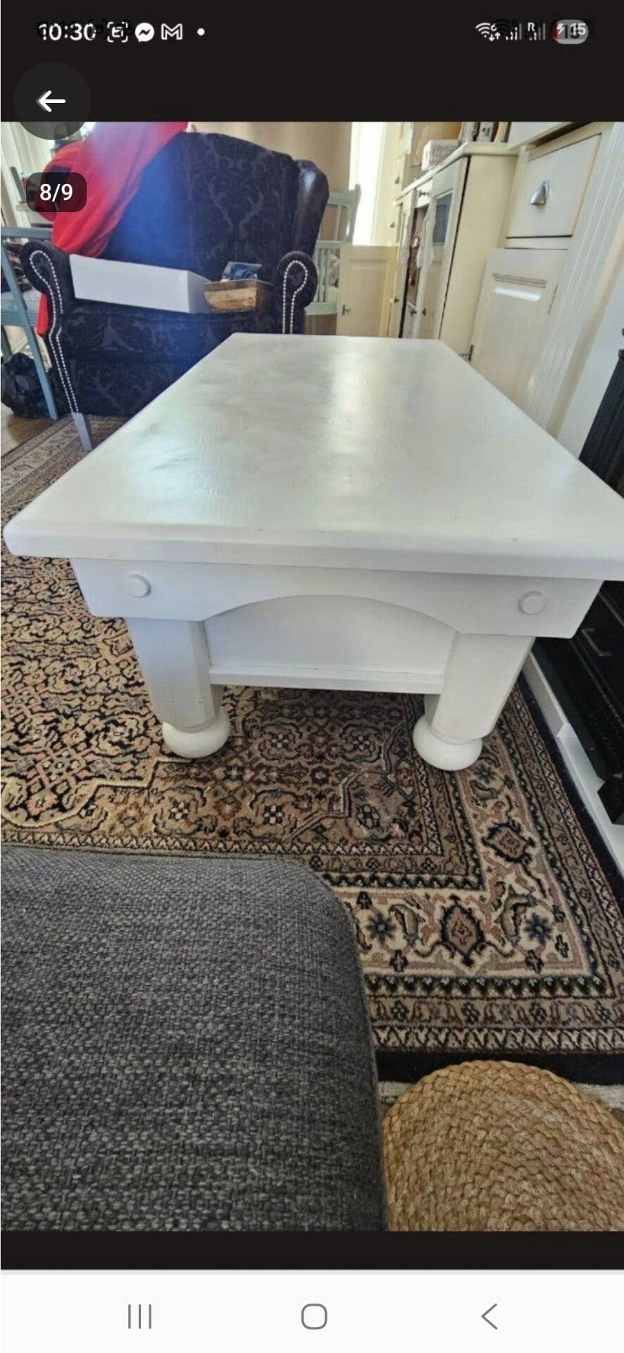 Stylish Country-Style Coffee Table (Antique White) – Great Condition
