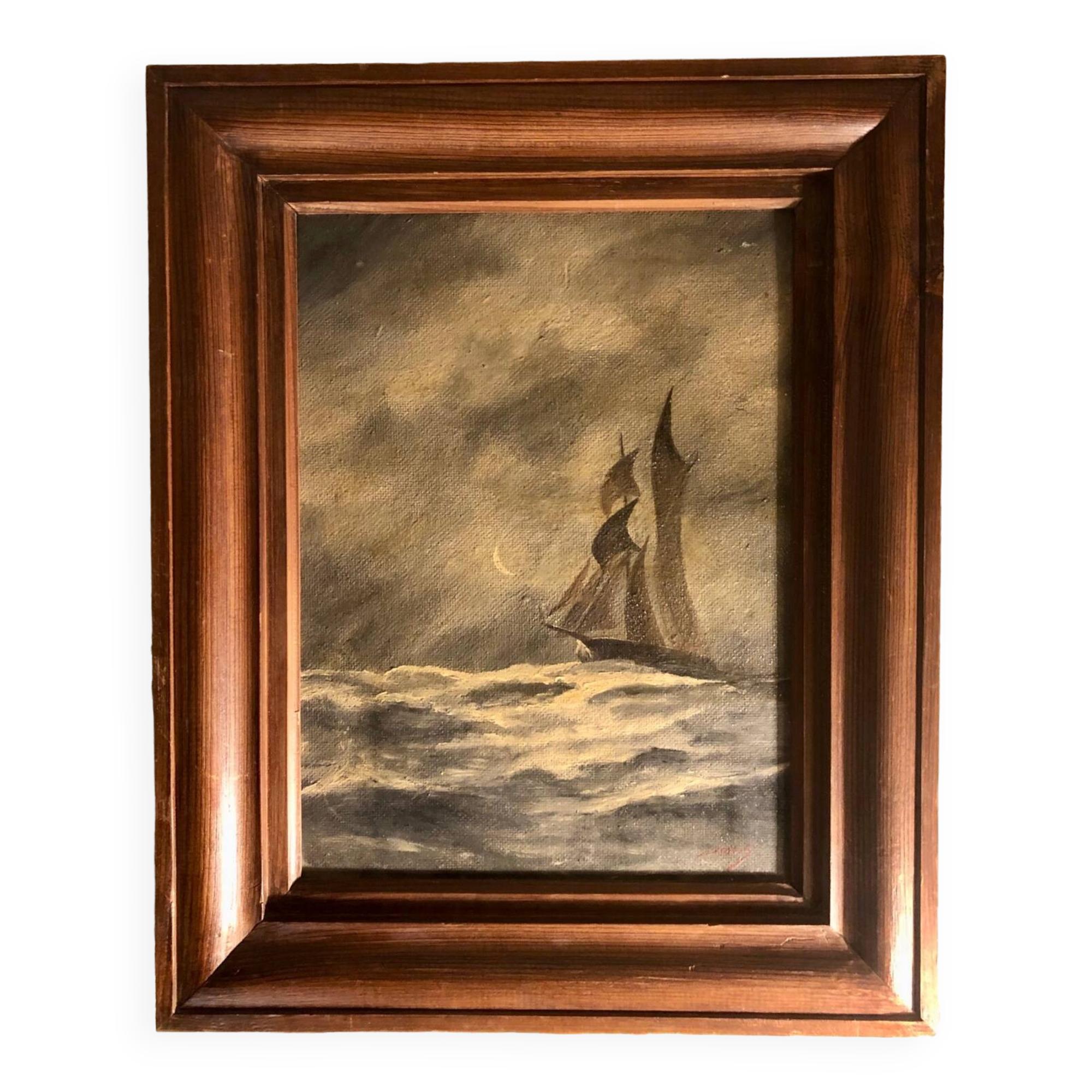 Marine and moonlight painting