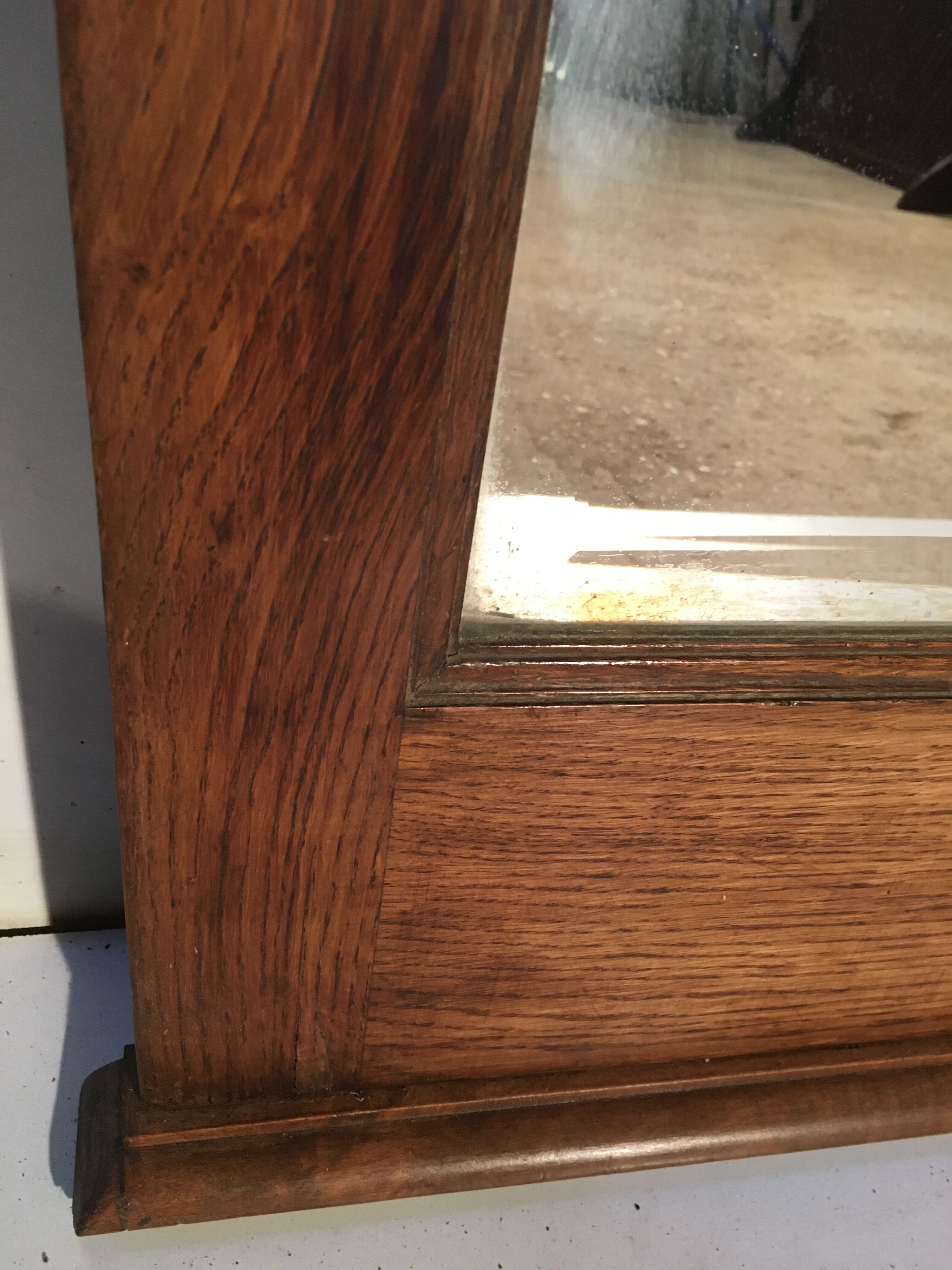 Bevelled mirror oak frame