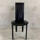 Set of 4 Italian Black Leather Dining Chairs