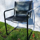 4 fauteuils Matteo Grassi en cuir noir