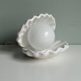 Ceramic table lamp in the shape of a shell, mid-century