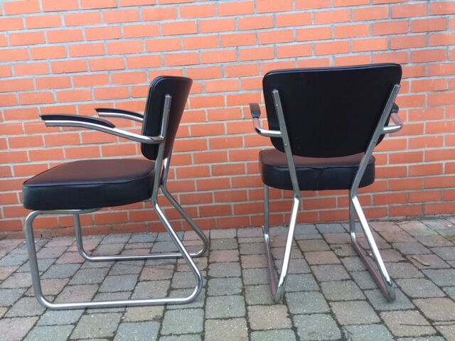 Pair of tubular chairs fana gispen 60s