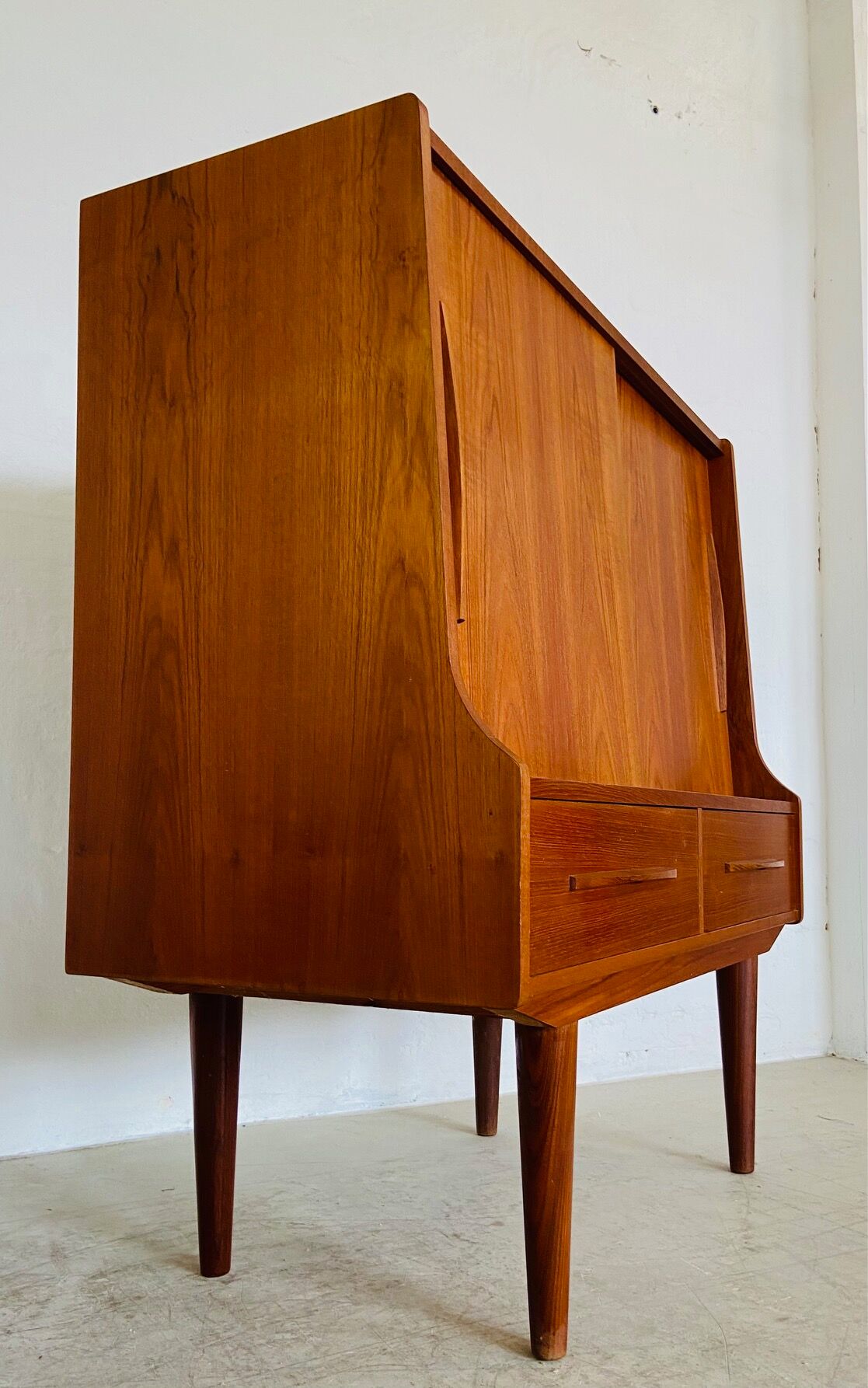 Vintage Danish mid-century teak bar cabinet 1960