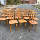 Suite of 18 mismatched Scandinavian chairs