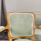 Louis XV Style Natural Wood Living Room, 19th Century