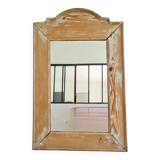 Raw patinated wood mirror - pediment