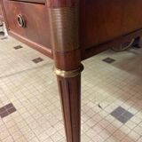 Louis XVI type desk in cherry wood and leather