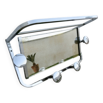 Coat rack, cloakroom, in chromed brass, 20s 30s