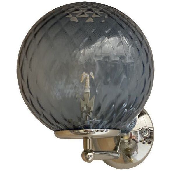 Contemporary "ballotton" blue murano glass wall sconce