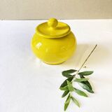Yellow glazed ceramic sugar bowl