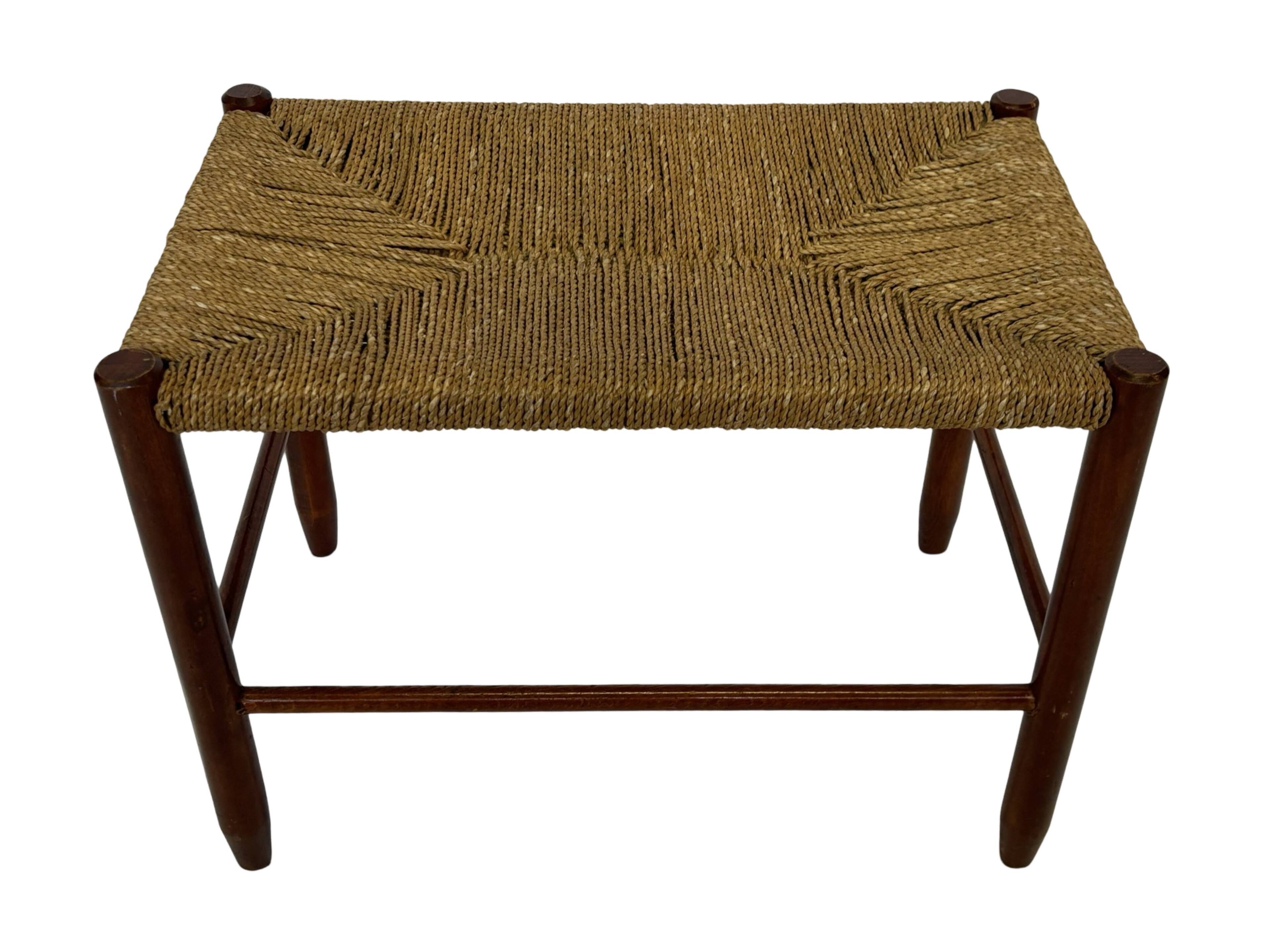 Vintage Stool Danish Papercord Rope Stool Mid Century Ottoman