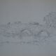 Dessin au crayon campagne anglaise vers 1910