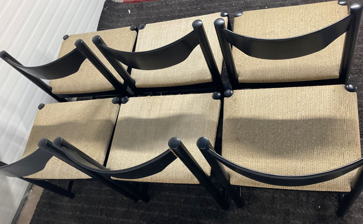 Series of 6 Vico Magistretti chairs from the 70s