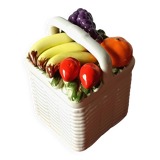 Vintage ceramic pot, fruit decor, Portugal