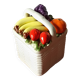 Vintage ceramic pot, fruit decor, Portugal
