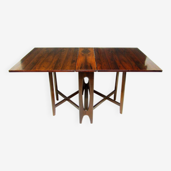 1970s Scandinavian Extending Drop-Leaf Table in Rosewood by Bendt Winge