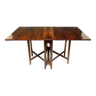 1970s Scandinavian Extending Drop-Leaf Table in Rosewood by Bendt Winge