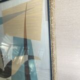 Gouache illustration on paper, glass frame