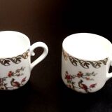 Two PL coffee cups (Limousine Porcelain) the crowned swallow