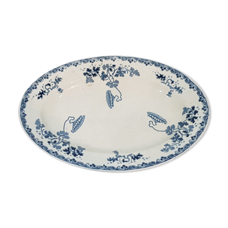 St Amand earthenware oval dish and Hamage model Modern-Style, iron earth - Antique French