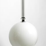 Large Czech Mid Century glass ceiling lamp with glass shade and glass rod