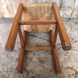 Wooden stool & mulched seat