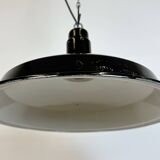 Industrial Black Enamel Factory Pendant Lamp, 1950s