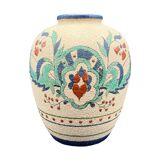 Art Deco ceramic vase Floral decor flowers