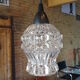 Pair of glass globe hanging lamps