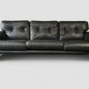 Black leather 3-seater sofa – Tobia Scarpa for B&B Italia