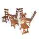 Elm wood brutalist wabi sabi dining set with 6 chairs & Table, 1960s