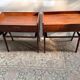Tables de chevet danoises en teck avec étagères à cordes, 1967, lot de 2