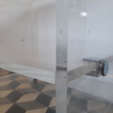 David Lange coffee table on wheels Plexiglas hifi furniture