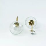 Brass and glass wall lights, vintage, 1960 by Hillebrand.