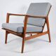 Fauteuil scandinave original Stefan, entièrement restauré, icône.