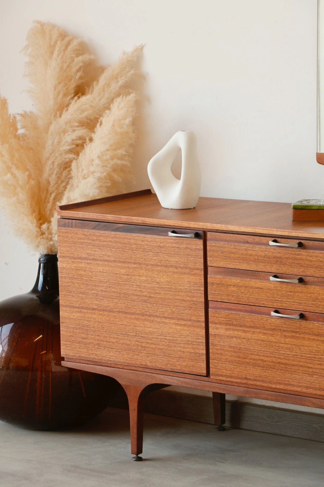 Enfilade teck vintage Meredew rénovée (165 cm)