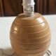 Turned and grooved wooden lamp base – 1980s