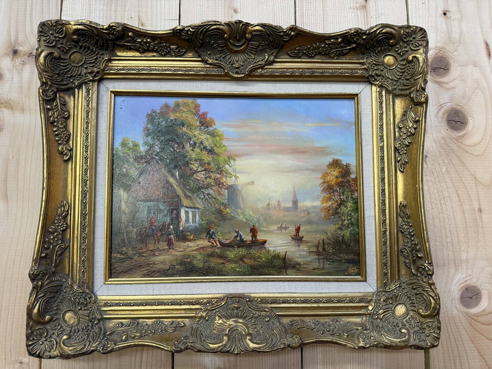 Tableau Huile sur panneau paysage