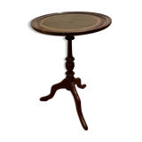 Wood and leather tripod pedestal