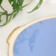 Blue ceramic dish and golden edges, Villeroy and Boch, vintage